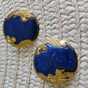 Enameled disc earrings #277